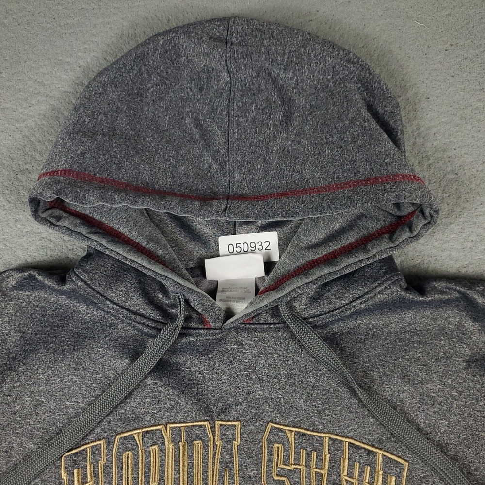 Majestic Florida State Sweater Mens Medium Gray FSU Pullover Hoodie Sweatshirt - Picture 2 of 9